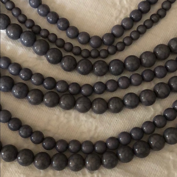 CHARCOAL Bead Strand Necklace & Earrings set - Picture 7 of 9
